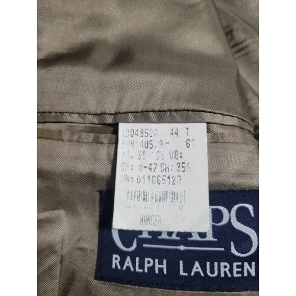 Ralph Lauren Sport Coat Mens 44 Long Beige Plaid Tweed Blazer 2 Button - Picture 3 of 14